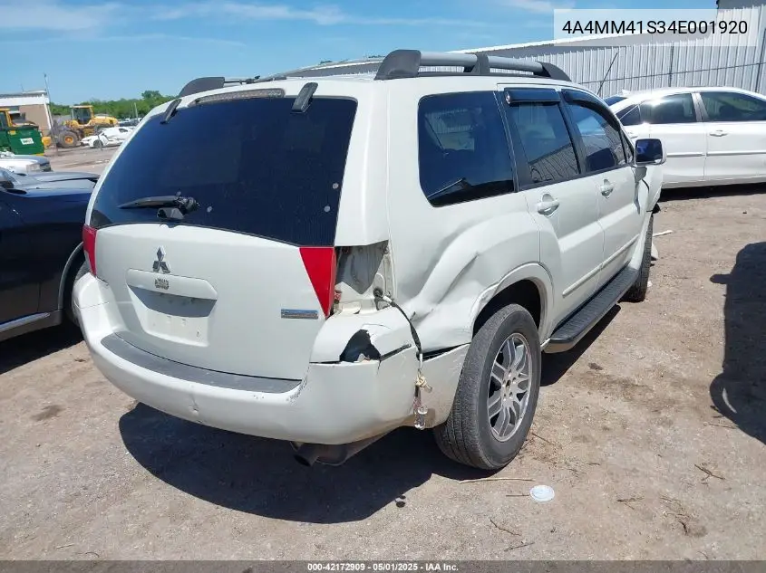 2004 Mitsubishi Endeavor Limited VIN: 4A4MM41S34E001920 Lot: 42172909
