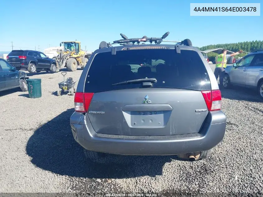 2004 Mitsubishi Endeavor Limited VIN: 4A4MN41S64E003478 Lot: 42328235