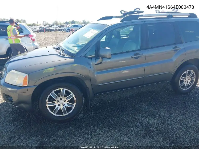 2004 Mitsubishi Endeavor Limited VIN: 4A4MN41S64E003478 Lot: 42328235
