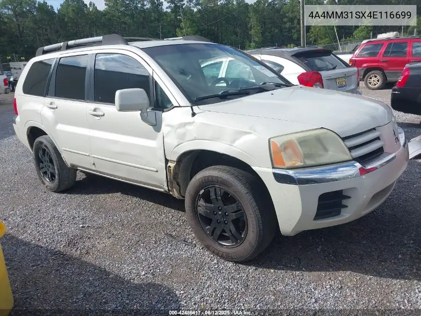 2004 Mitsubishi Endeavor Xls VIN: 4A4MM31SX4E116699 Lot: 42486417