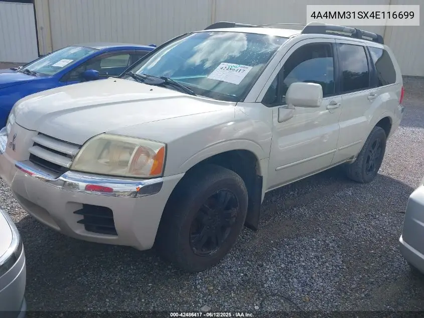 2004 Mitsubishi Endeavor Xls VIN: 4A4MM31SX4E116699 Lot: 42486417