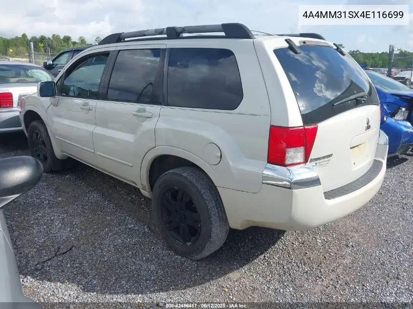2004 Mitsubishi Endeavor Xls VIN: 4A4MM31SX4E116699 Lot: 42486417