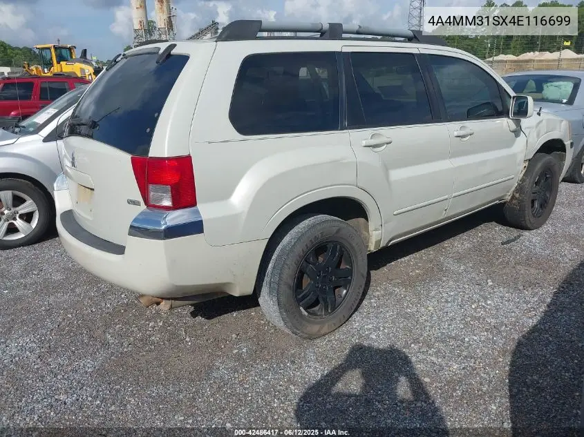 2004 Mitsubishi Endeavor Xls VIN: 4A4MM31SX4E116699 Lot: 42486417