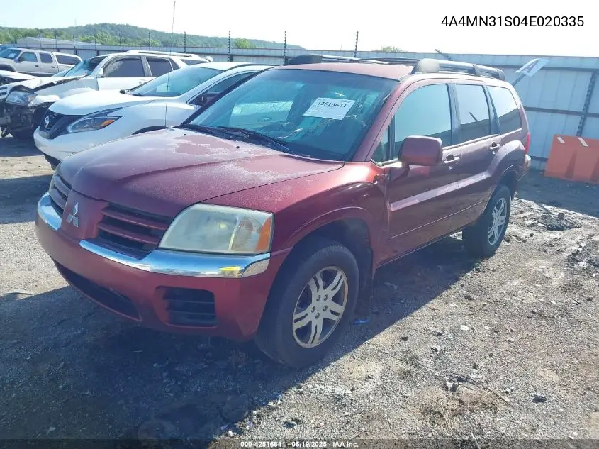 2004 Mitsubishi Endeavor Xls VIN: 4A4MN31S04E020335 Lot: 42516641