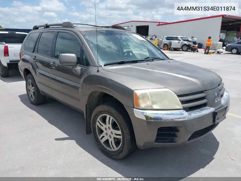 2004 Mitsubishi Endeavor Xls VIN: 4A4MM31S34E011874 Lot: 42629979