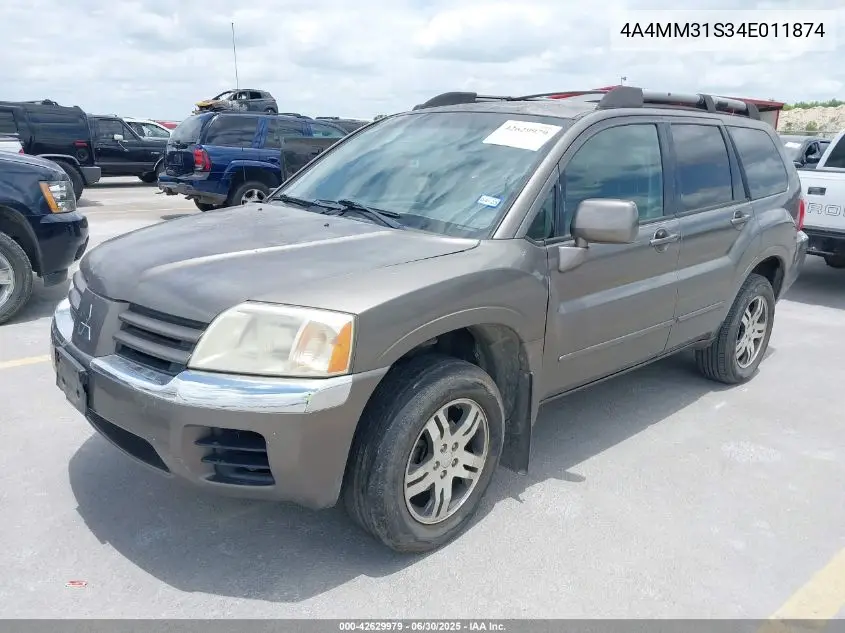 2004 Mitsubishi Endeavor Xls VIN: 4A4MM31S34E011874 Lot: 42629979