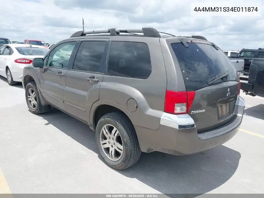 2004 Mitsubishi Endeavor Xls VIN: 4A4MM31S34E011874 Lot: 42629979