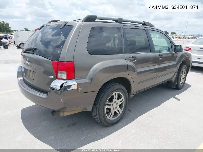 2004 Mitsubishi Endeavor Xls VIN: 4A4MM31S34E011874 Lot: 42629979