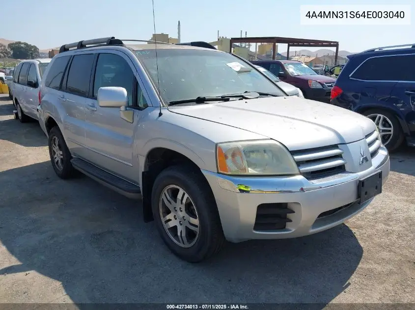 2004 Mitsubishi Endeavor Xls VIN: 4A4MN31S64E003040 Lot: 42734013
