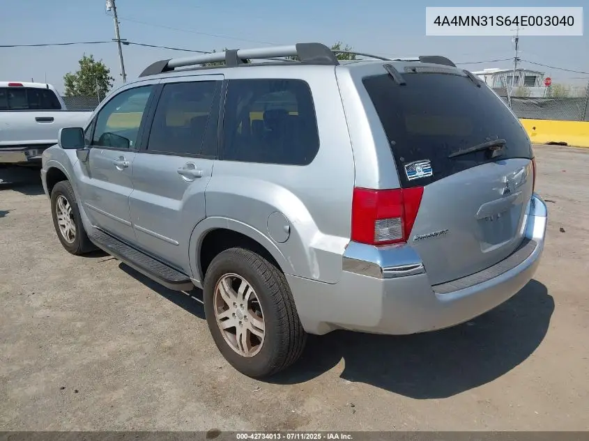 2004 Mitsubishi Endeavor Xls VIN: 4A4MN31S64E003040 Lot: 42734013