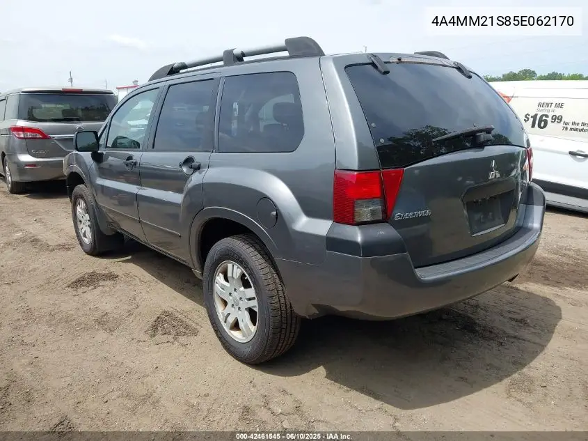 2005 Mitsubishi Endeavor Ls VIN: 4A4MM21S85E062170 Lot: 42461545