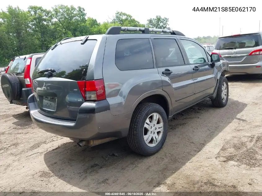 2005 Mitsubishi Endeavor Ls VIN: 4A4MM21S85E062170 Lot: 42461545