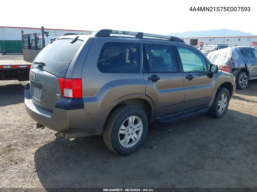 2005 Mitsubishi Endeavor Ls VIN: 4A4MN21S75E007593 Lot: 42489979