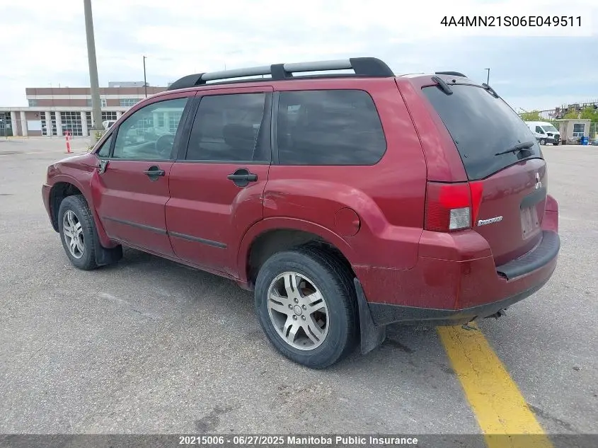 2006 Mitsubishi Endeavor Ls VIN: 4A4MN21S06E049511 Lot: 20215006