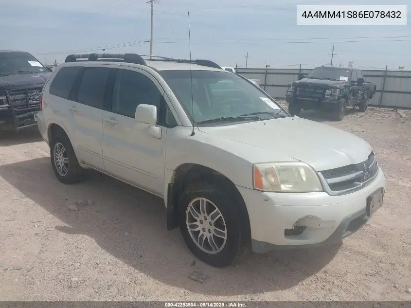 2006 Mitsubishi Endeavor Limited VIN: 4A4MM41S86E078432 Lot: 42253504