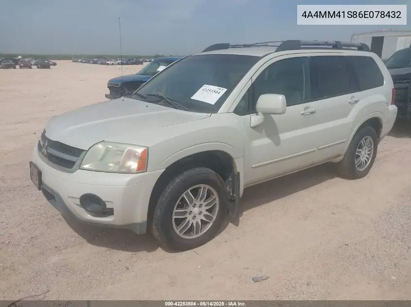 2006 Mitsubishi Endeavor Limited VIN: 4A4MM41S86E078432 Lot: 42253504