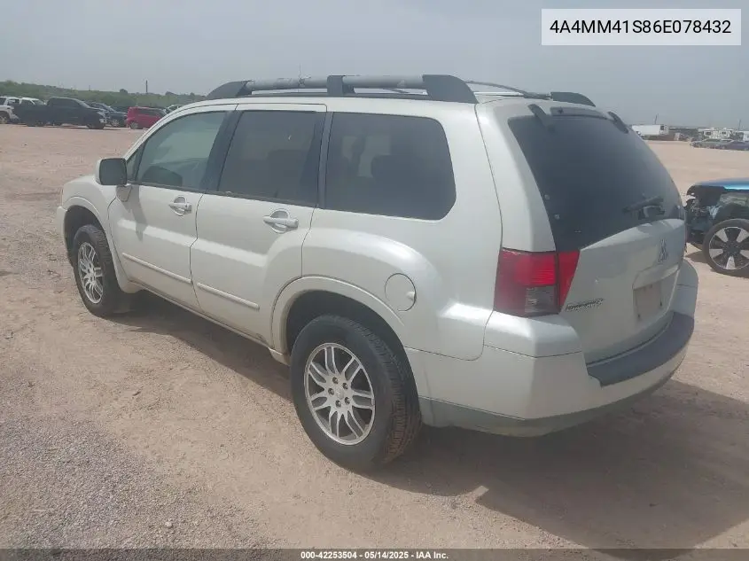 2006 Mitsubishi Endeavor Limited VIN: 4A4MM41S86E078432 Lot: 42253504