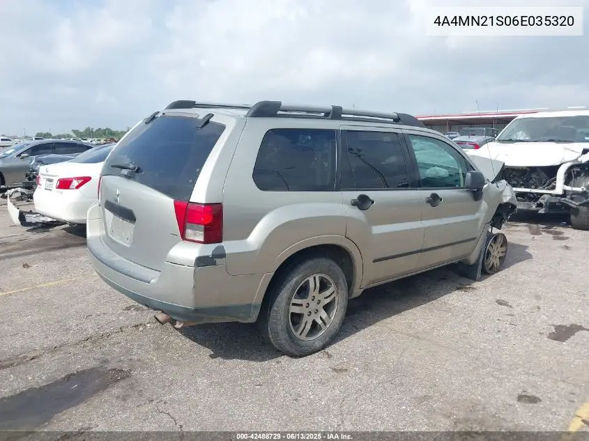 2006 Mitsubishi Endeavor Ls VIN: 4A4MN21S06E035320 Lot: 42488729