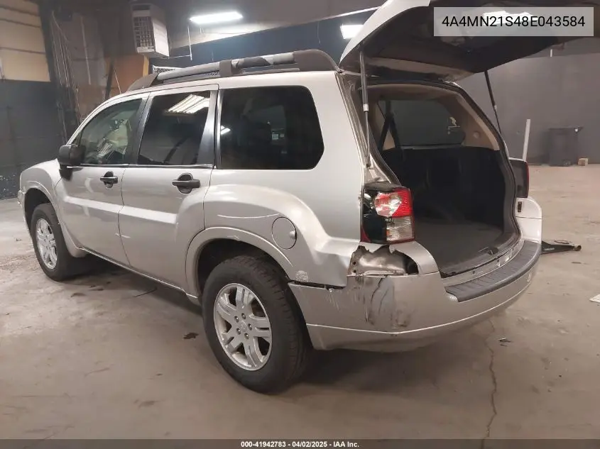 2008 Mitsubishi Endeavor Ls VIN: 4A4MN21S48E043584 Lot: 41942783