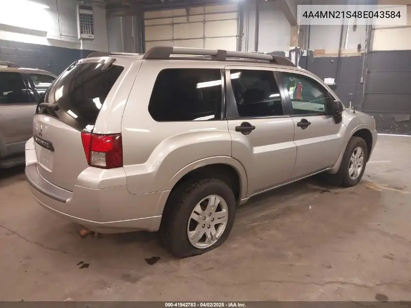 2008 Mitsubishi Endeavor Ls VIN: 4A4MN21S48E043584 Lot: 41942783