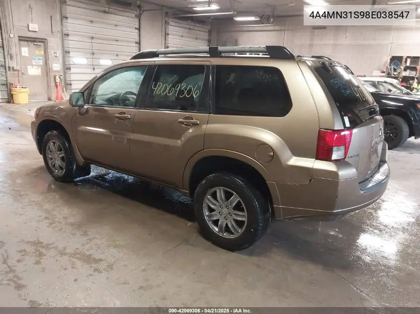 2008 Mitsubishi Endeavor Se VIN: 4A4MN31S98E038547 Lot: 42069306