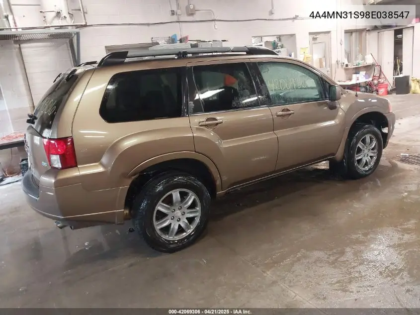 2008 Mitsubishi Endeavor Se VIN: 4A4MN31S98E038547 Lot: 42069306