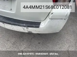 2008 Mitsubishi Endeavor Ls VIN: 4A4MM21S68E012081 Lot: 42197975