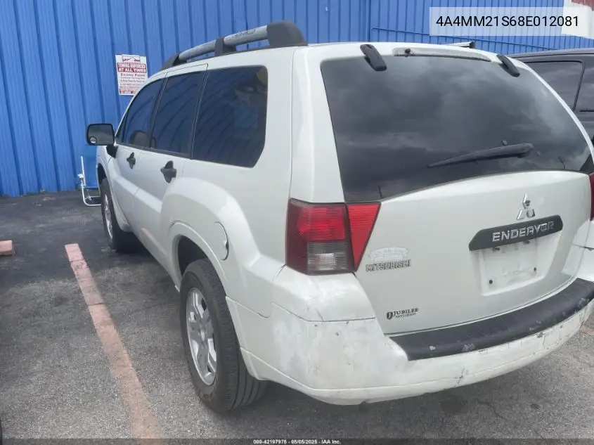 2008 Mitsubishi Endeavor Ls VIN: 4A4MM21S68E012081 Lot: 42197975