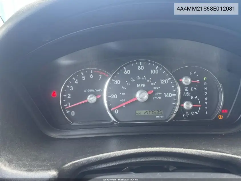 2008 Mitsubishi Endeavor Ls VIN: 4A4MM21S68E012081 Lot: 42197975