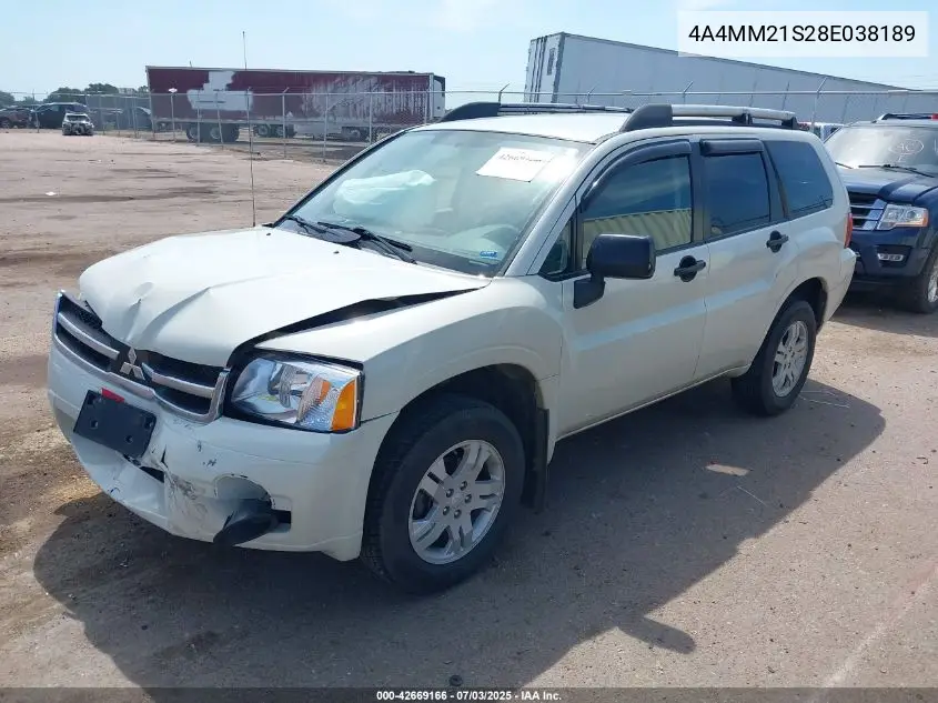 2008 Mitsubishi Endeavor Ls VIN: 4A4MM21S28E038189 Lot: 42669166
