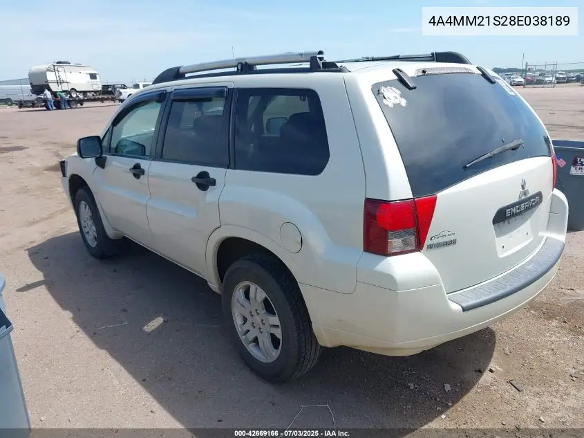 2008 Mitsubishi Endeavor Ls VIN: 4A4MM21S28E038189 Lot: 42669166