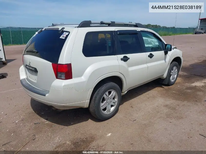 2008 Mitsubishi Endeavor Ls VIN: 4A4MM21S28E038189 Lot: 42669166