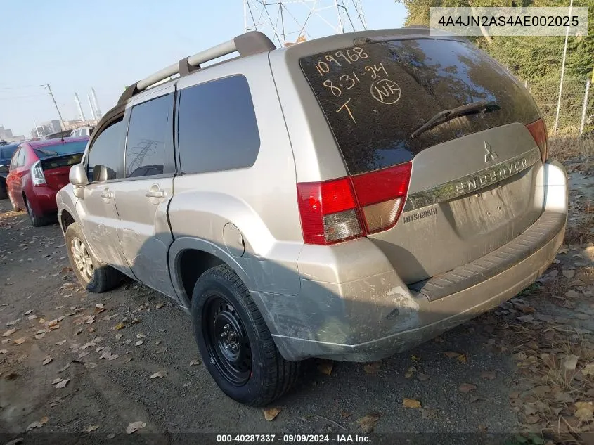 2010 Mitsubishi Endeavor VIN: 4A4JN2AS4AE002025 Lot: 40287337