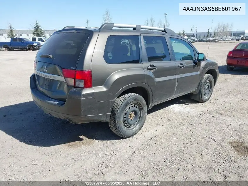 2011 Mitsubishi Endeavor Se VIN: 4A4JN3AS6BE601967 Lot: 12307974