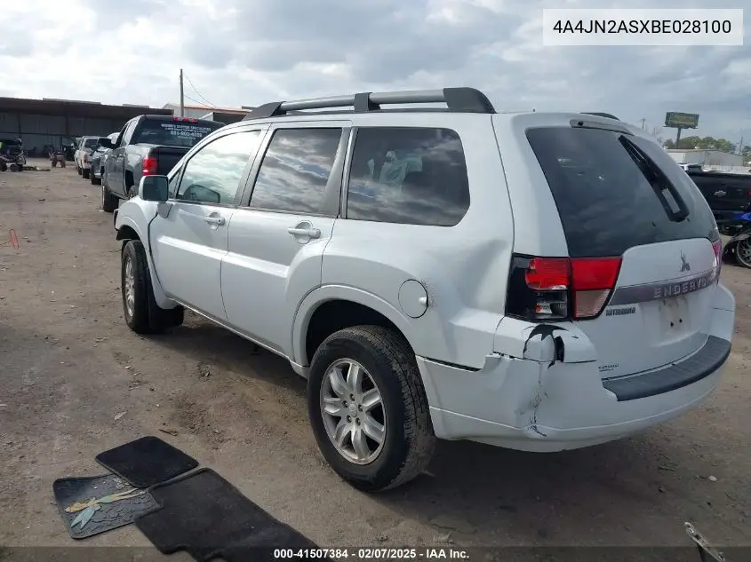 2011 Mitsubishi Endeavor VIN: 4A4JN2ASXBE028100 Lot: 41507384