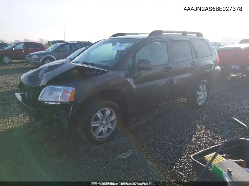 2011 Mitsubishi Endeavor VIN: 4A4JN2AS6BE027378 Lot: 42318007