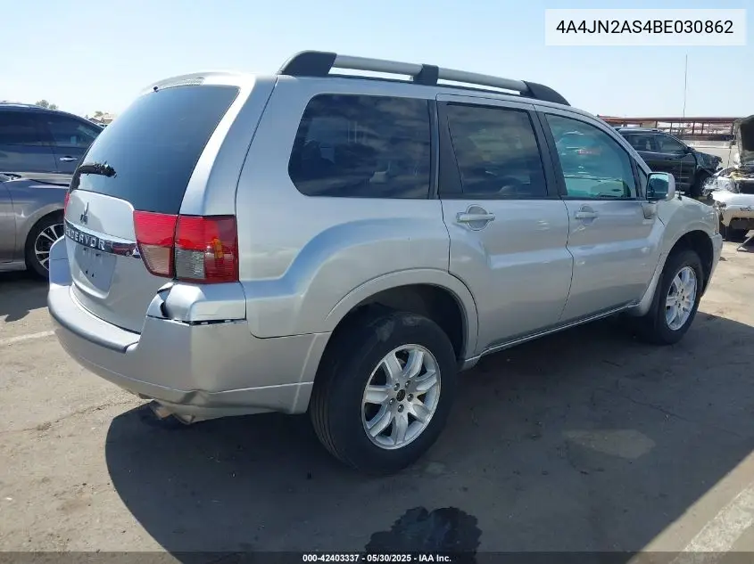 2011 Mitsubishi Endeavor VIN: 4A4JN2AS4BE030862 Lot: 42403337