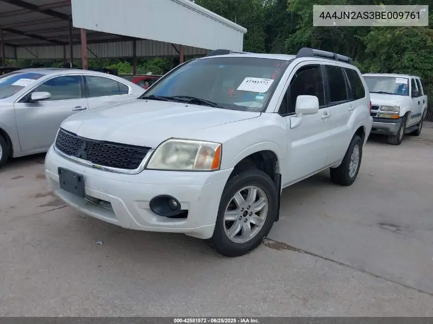 2011 Mitsubishi Endeavor VIN: 4A4JN2AS3BE009761 Lot: 42581572