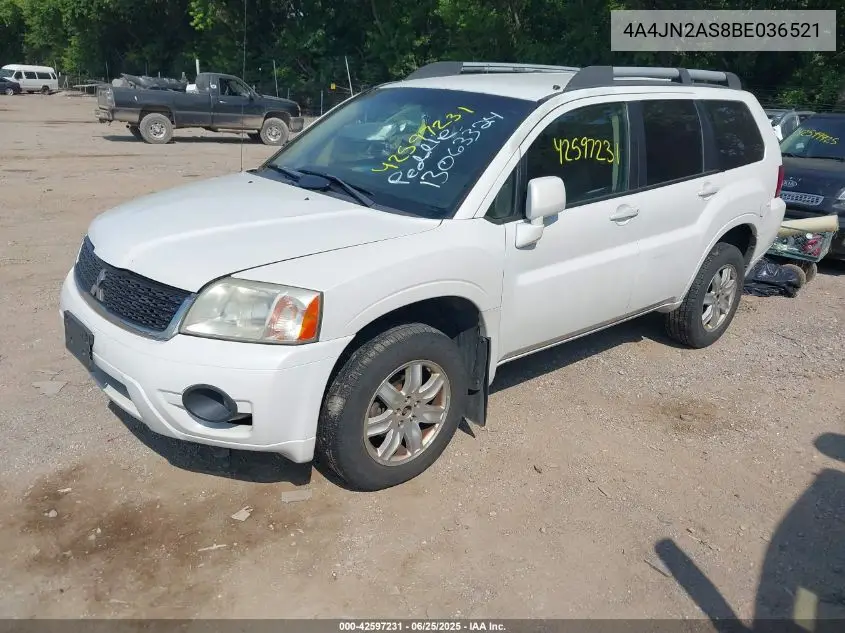 2011 Mitsubishi Endeavor VIN: 4A4JN2AS8BE036521 Lot: 42597231