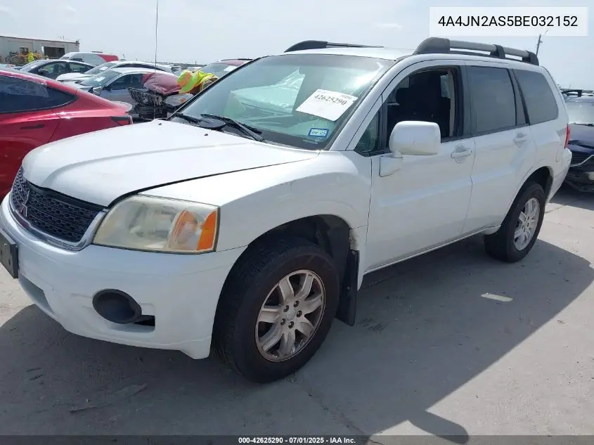 2011 Mitsubishi Endeavor VIN: 4A4JN2AS5BE032152 Lot: 42625290