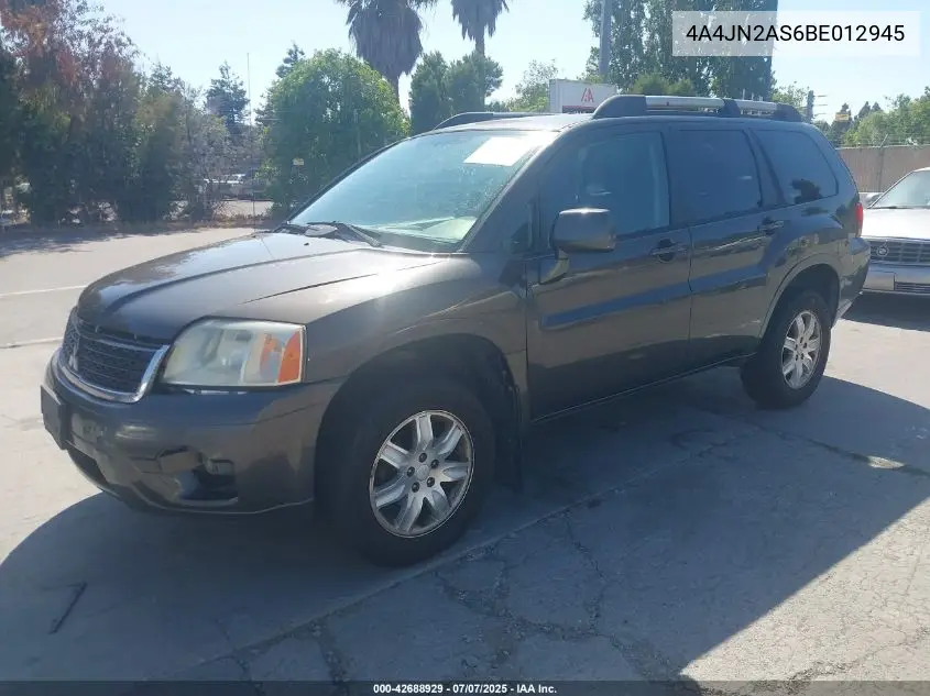 2011 Mitsubishi Endeavor VIN: 4A4JN2AS6BE012945 Lot: 42688929