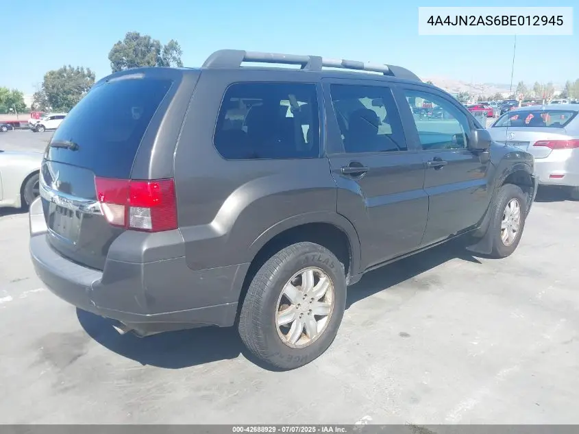 2011 Mitsubishi Endeavor VIN: 4A4JN2AS6BE012945 Lot: 42688929