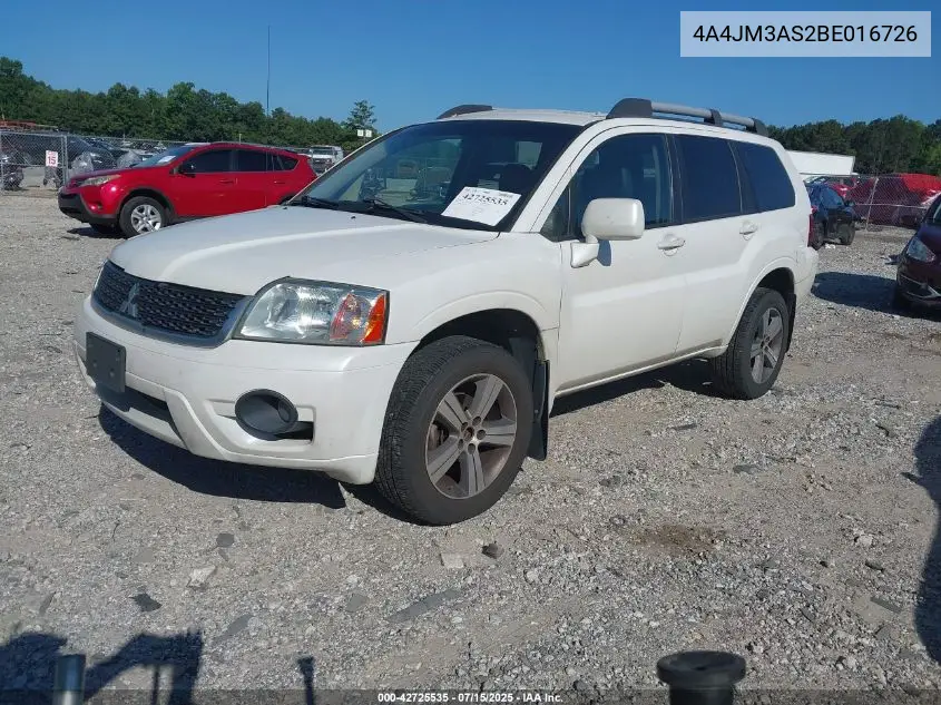 2011 Mitsubishi Endeavor Se VIN: 4A4JM3AS2BE016726 Lot: 42725535