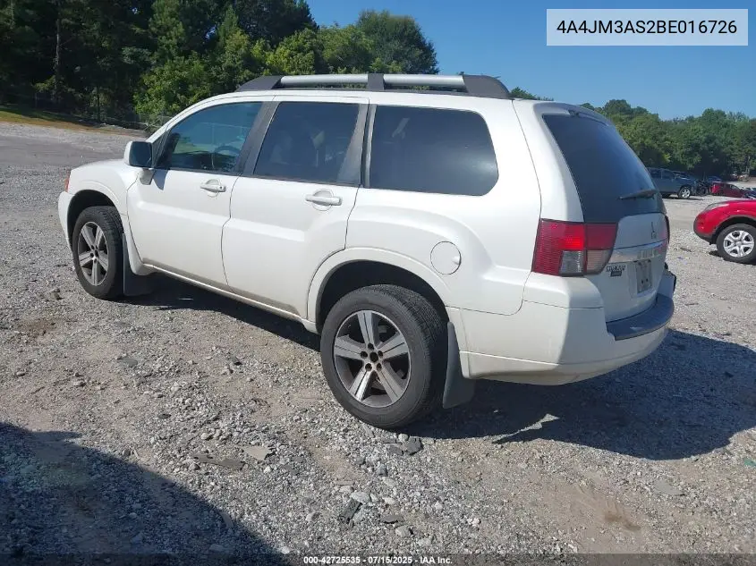 2011 Mitsubishi Endeavor Se VIN: 4A4JM3AS2BE016726 Lot: 42725535