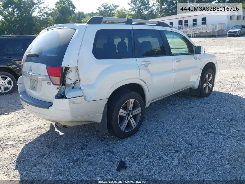 2011 Mitsubishi Endeavor Se VIN: 4A4JM3AS2BE016726 Lot: 42725535