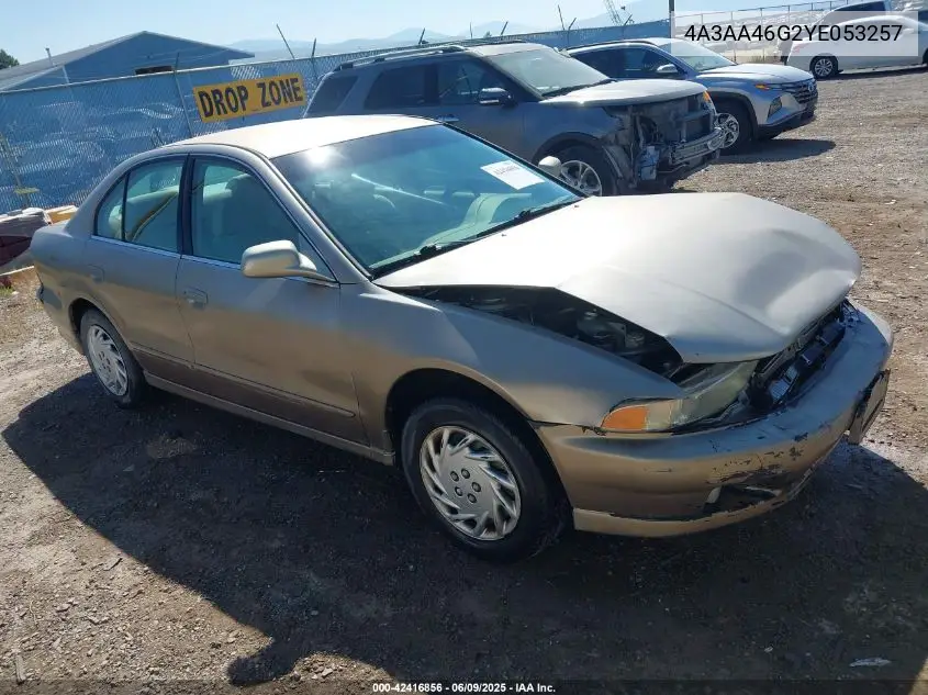 2000 Mitsubishi Galant Es VIN: 4A3AA46G2YE053257 Lot: 42416856