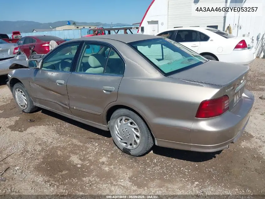 2000 Mitsubishi Galant Es VIN: 4A3AA46G2YE053257 Lot: 42416856