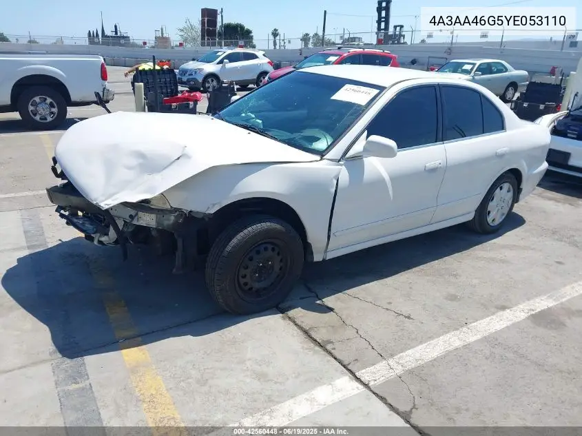 2000 Mitsubishi Galant Es VIN: 4A3AA46G5YE053110 Lot: 42560448