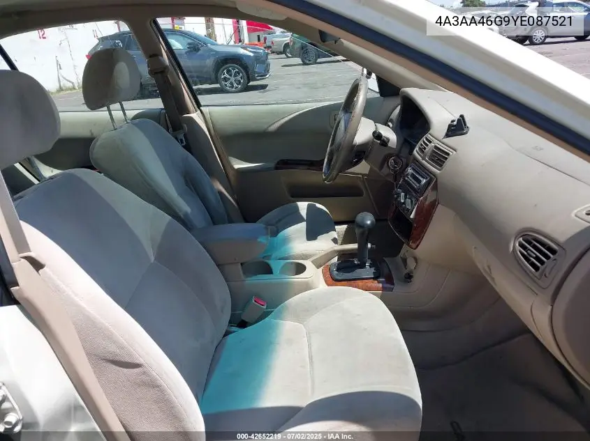 2000 Mitsubishi Galant Es VIN: 4A3AA46G9YE087521 Lot: 42652219