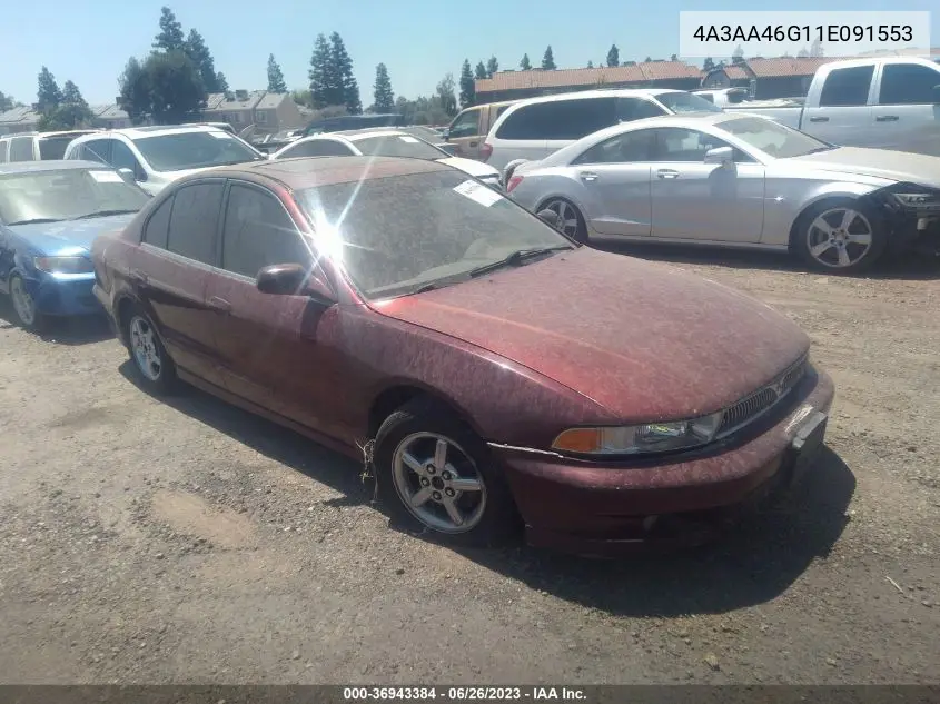 2001 Mitsubishi Galant Es VIN: 4A3AA46G11E091553 Lot: 36943384